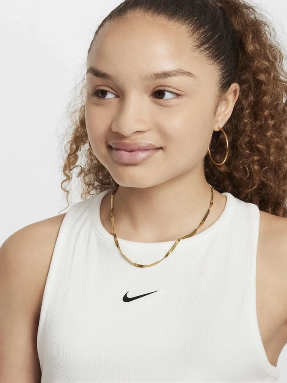 Nike Sportswear White Girls' Ribbed Tank Top